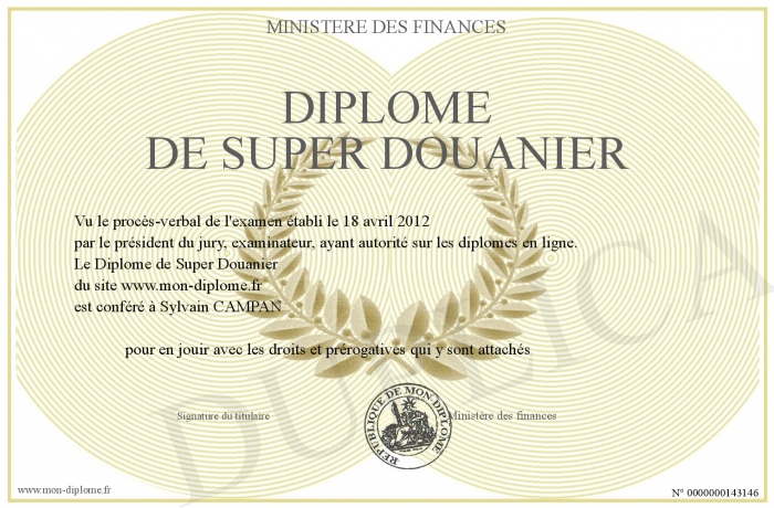 diplome pour etre douanier